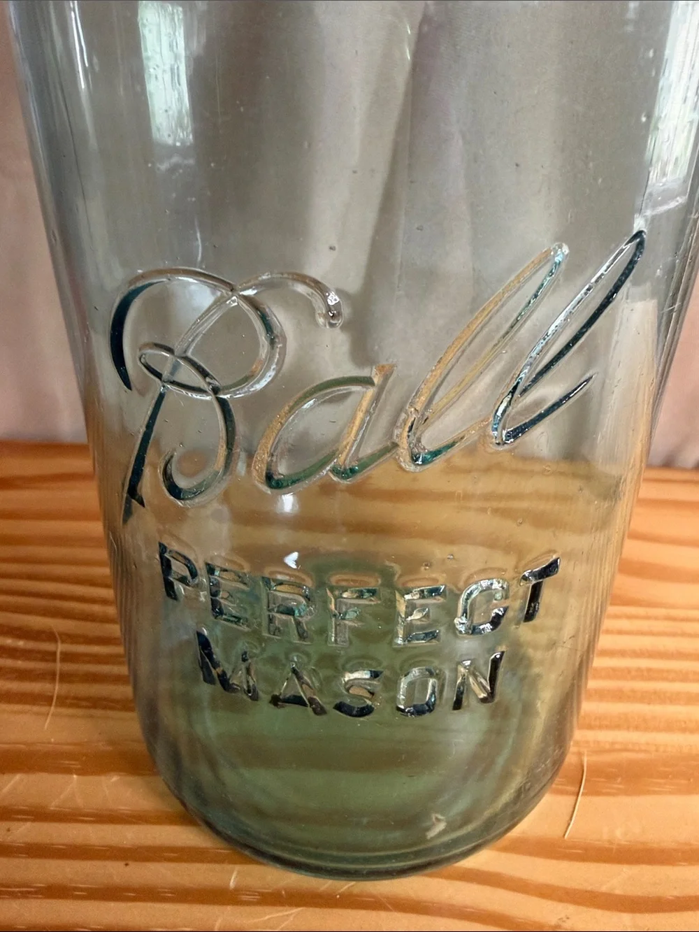 Vintage Aqua Ball Perfect Mason Jar Half-Gallon 2-Quart Zinc Lid 9.5